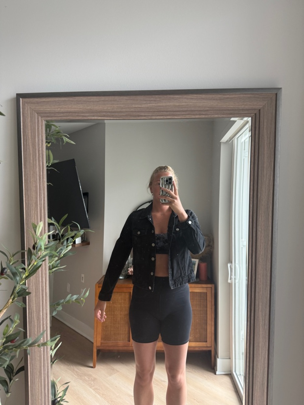 Zara Black Denim Jean Jacket